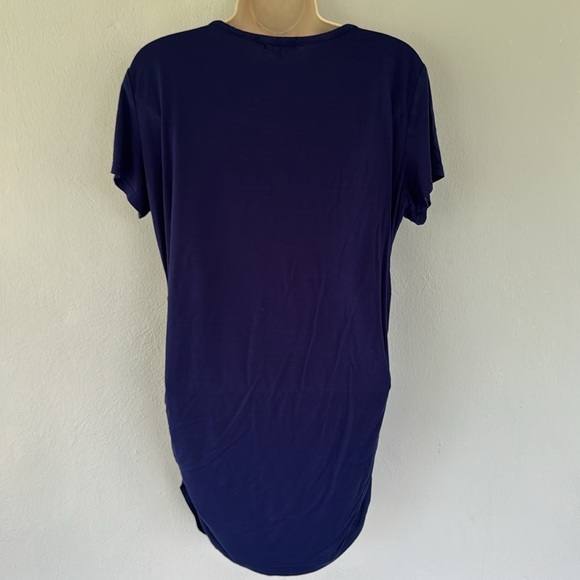 Smallshow maternity dark blue short sleeve scoop neck tee size large - Picture 9 of 11